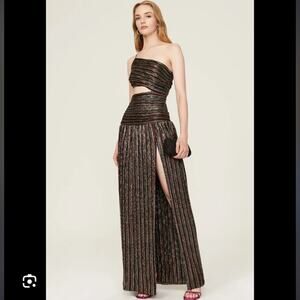 Rebecca Vallance Ronnie Gown Size 2 Black Gold Red